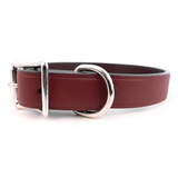 Town Leather Dog Collar ~ Burgundy