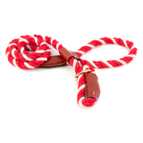 Cotton Rope Slip Leash with Leather Accents