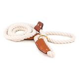 Cotton Rope Slip Leash with Leather Accents