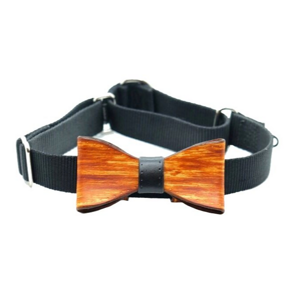 Wood Grain Snap-on Bow Tie