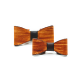 Wood Grain Snap-on Bow Tie