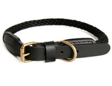 Rope And Leather Collar With Buckle ~ Red