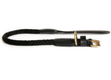 Rope And Leather Collar With Buckle ~ Black