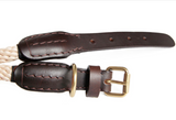 Rope And Leather Collar With Buckle ~ Black