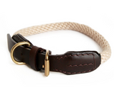 Rope And Leather Collar With Buckle ~ Red