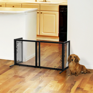 Freestanding Metal Mesh Pet Gate