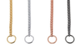 Slip Curve Show Chain Collar - Rose Gold Plated Metal Chain