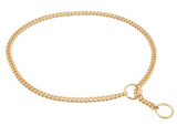 Slip Curve Show Chain Collar - Gold Plated Metal Chain