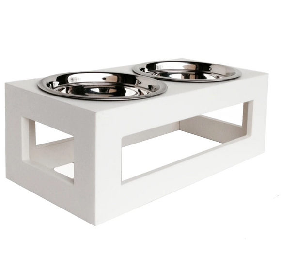 Porchside Elevated Dog Diner - White