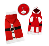 Santa Dog Hooded Sweater with Soft Fur Trims