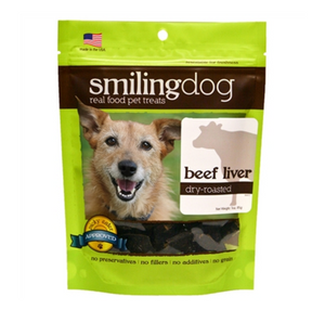 Smiling Dog Dry-Roasted Beef Liver Treats - Grain Free, Limited Ingredient Dog Treats