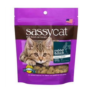 Sassy Cat Treats - Limited-Ingredient, Grain-Free Rabbit & Duck Treats for Cats