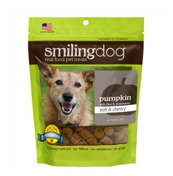 Smiling Dog Soft & Chewy Treats - Pumpkin with Flax and Cinnamon