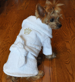 White Gold Crown Bathrobe 100% Combed Cotton Terrycloth