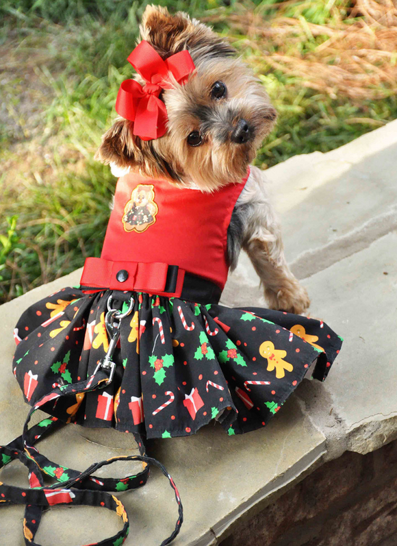 Christmas Gingerbread Dress and Leash