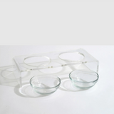 Clear Double Dog Bowl Feeder with Glass Bowls