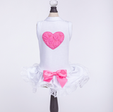 Lacey Puff Heart Dog Dress ~ Pink