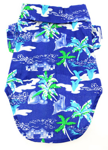 Hawaiian Camp Shirt – Ocean Blue and Palms