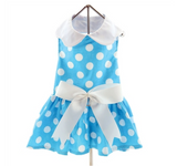 Blue Polka Dot Dress w/ Leash & D-Ring