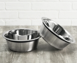 Food-Safe Stainless Steel Dog Bowl with Rubber Rim