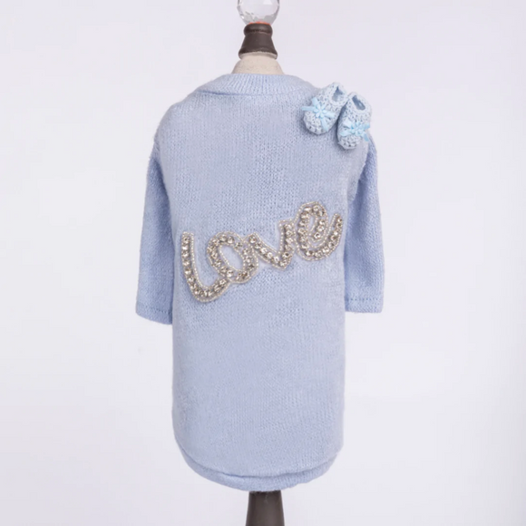 Baby Love Dog Sweater baby blue