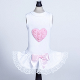 Lacey Puff Heart Dog Dress ~ Hot Pink