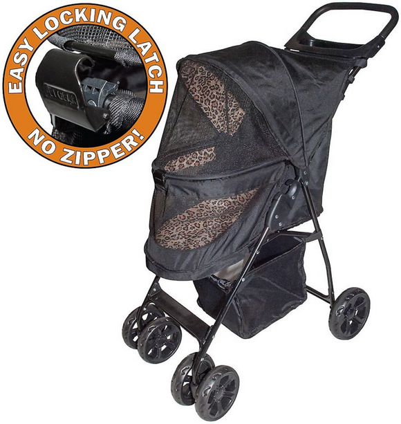 Happy Trails LITE No Zip Pet Stroller ~ Jaguar - Le Pet Luxe