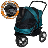 NO-ZIP Double Pet Stroller ~ Pine Green