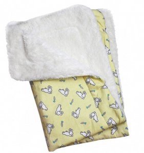 Hopping Bunny Flannel/Ultra-Plush Blanket - Le Pet Luxe