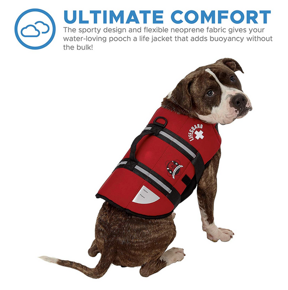 Dog Life Jacket ~ Red Neoprene - Le Pet Luxe