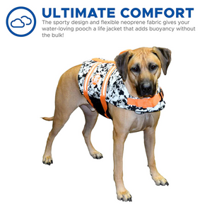 Dog Life Jacket ~ Black/White Camo - Le Pet Luxe