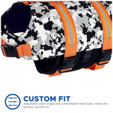 Dog Life Jacket ~ Black/White Camo - Le Pet Luxe