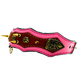 Athena Spiked Leather Dog Collar - Pink-Brown