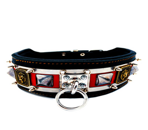 Black-Red ''Venom'' Dog Collar Dark Version