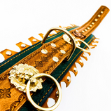 Brown-Khaki ''Ancient'' Leather Dog Collar