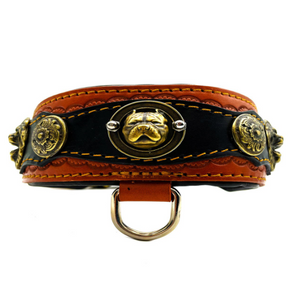 Brown ''Mars'' American Bully Leather Dog Collar