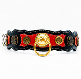 Red ''Achilles'' Exclusive Leather Dog Collar