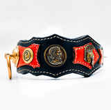 Red ''Achilles'' Exclusive Leather Dog Collar