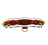 Athena Spiked Leather Dog Collar - White-Red