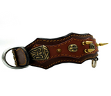 Athena Spiked Leather Dog Collar - Brown