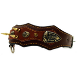 Athena Spiked Leather Dog Collar - Brown