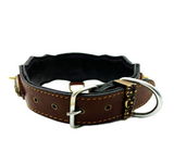 Athena Spiked Leather Dog Collar - Brown