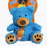 Mighty Microfiber Ball Med Blue Bear, Durable, Squeaky Dog Toy