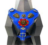 Blue ''Prometheus'' Leather Dog Harness