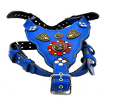 Blue ''Prometheus'' Leather Dog Harness