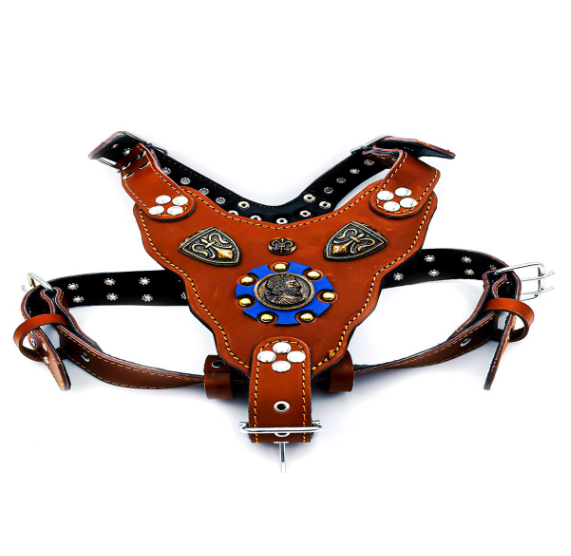 Brown ''Prometheus'' Leather Dog Harness