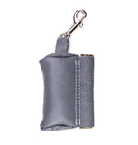 Leather Poop Bag Pouch - Light Blue