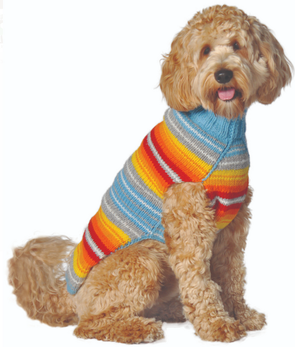 Turquoise Serape Dog Sweater - Le Pet Luxe