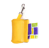 Leather Poop Bag Pouch - Orange