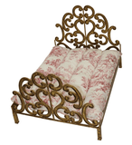 Italian Gold Scroll Headboard Pet Bed - Le Pet Luxe